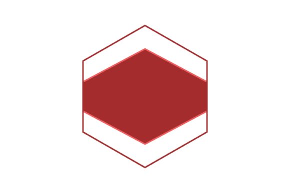 3D Hexagon Red Vector Abstract Icon
