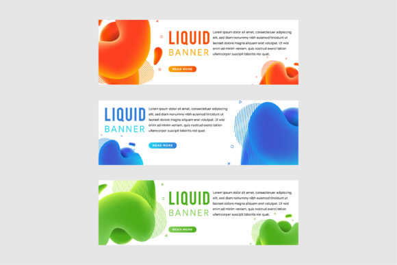 Bubble Liquid 3d Horizontal Banner