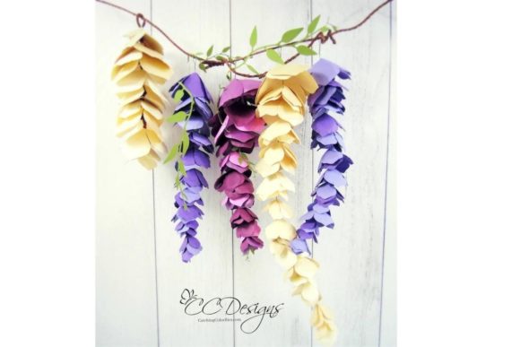 Creating Beautiful Hanging Wisteria Paper Flowers with Printable Templates