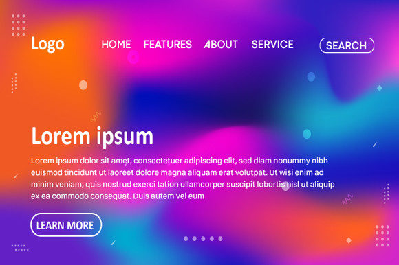 Holographic Gradient Landing Page Design