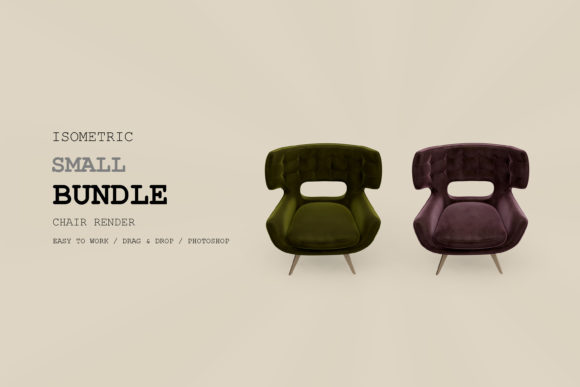Isometric Armchair 3D Rendering Pack 31