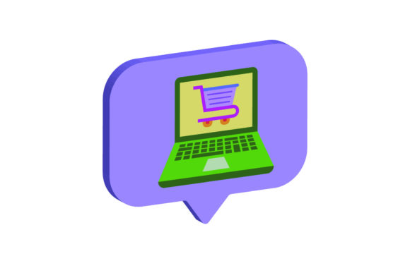 Laptop 3D Icon Shopping