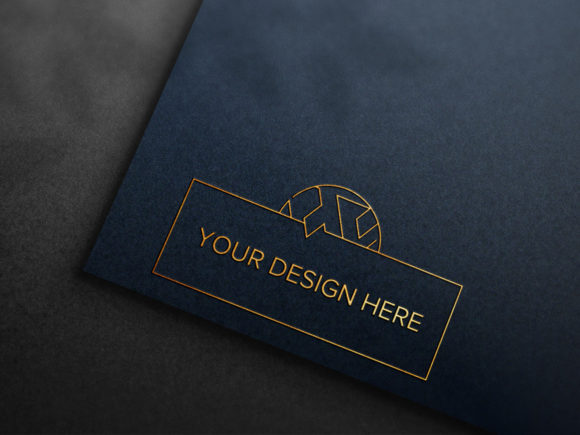 Paper Golden Logo Mockup Design